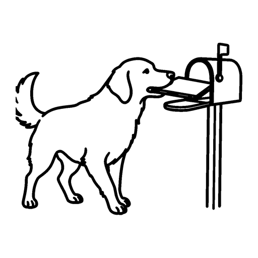 Hund som leverer en plakat i postkassen